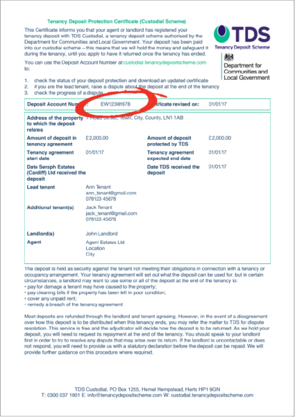 custodial-cert - Tenancy Deposit Scheme